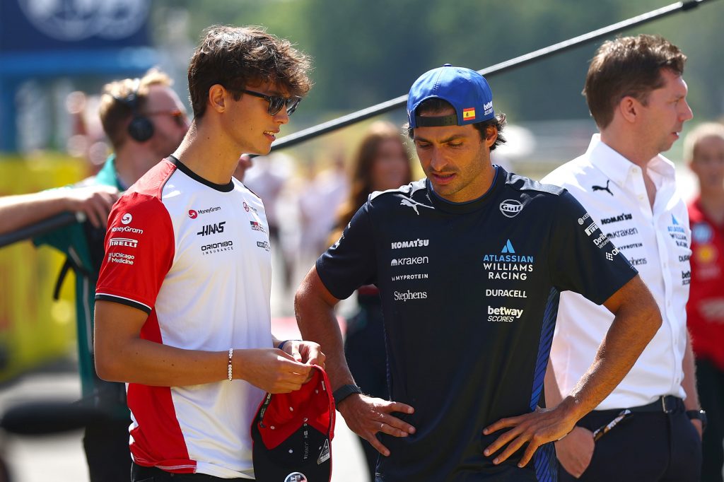 Oliver Bearman and Carlos Sainz post-collision at Monza, with Bearman facing penalty risk