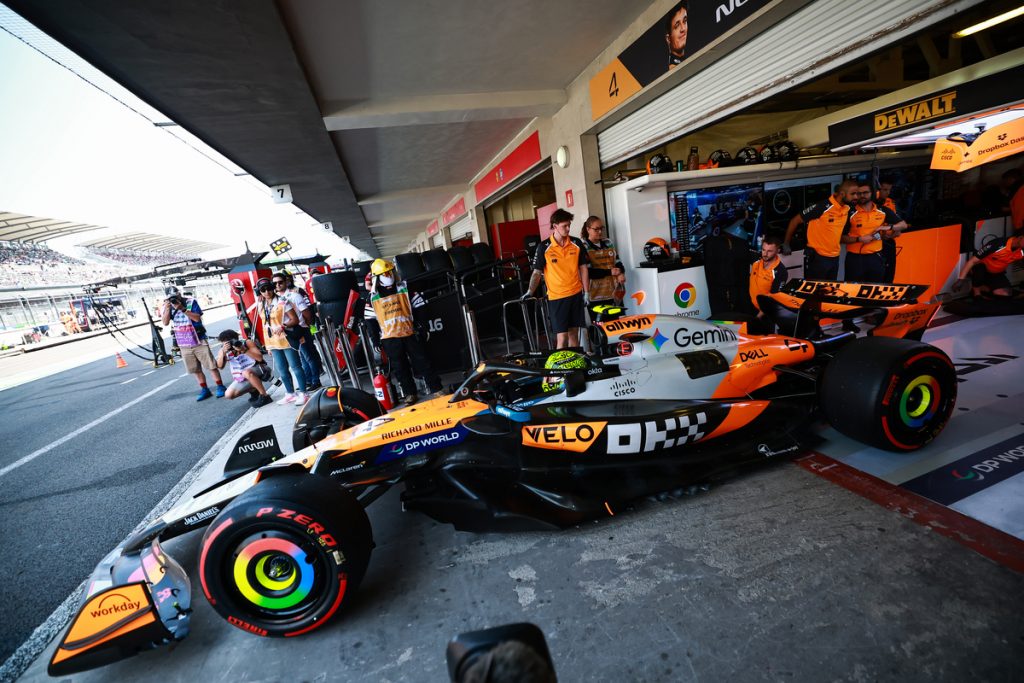 Lando Norris during FP3 on Saturday, ahead of qualifying for 2025 F1 Mexico Grand Prix