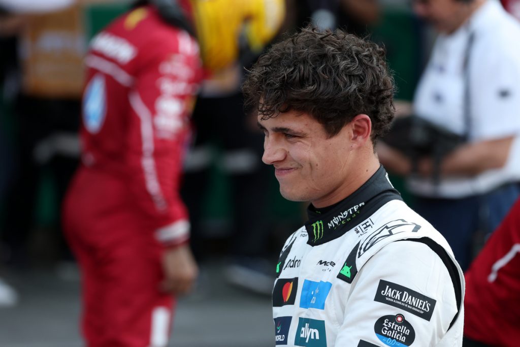 Pole winner Lando Norris after qualifying at 2025 F1 Mexico Grand Prix