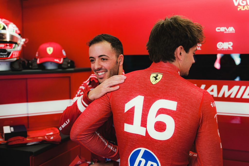 Charles Leclerc and Antonio Fuoco, during FP1 at Mexico