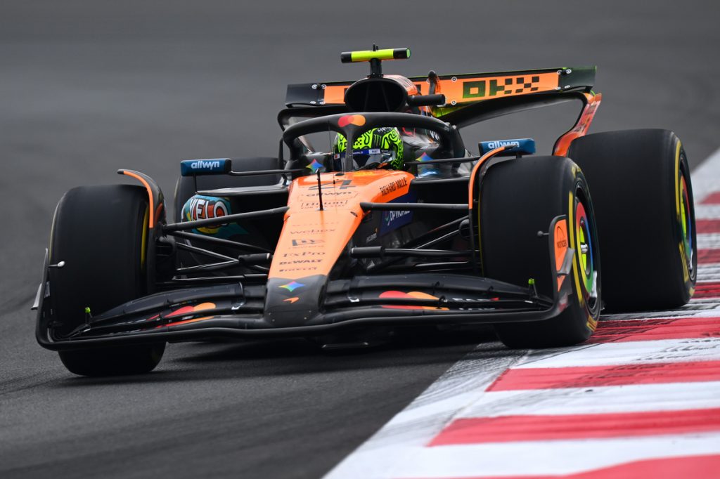 Lando Norris on track during practice ahead of the 2025 F1 Abu Dhabi Grand Prix at Yas Marina Circuit 