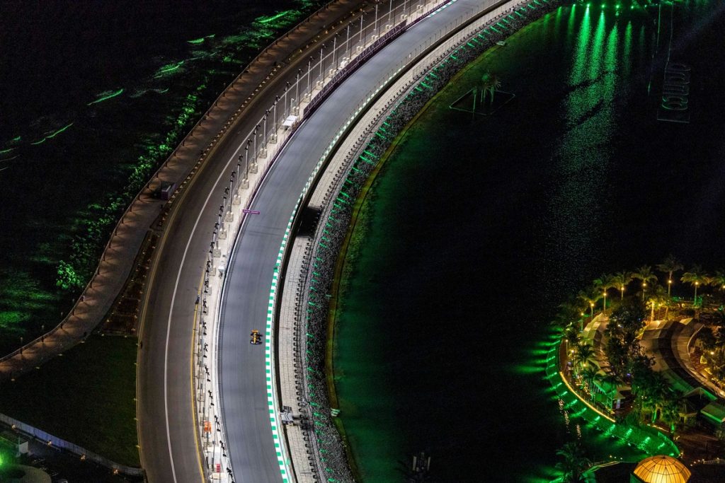 McLaren during practice session in 2023 at Jeddah Corniche Circuit in Saudi Arabia