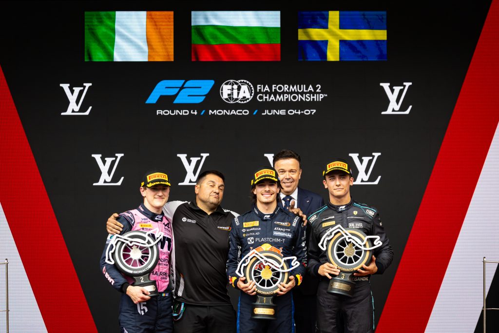 Podium trio at Monaco F2 2026