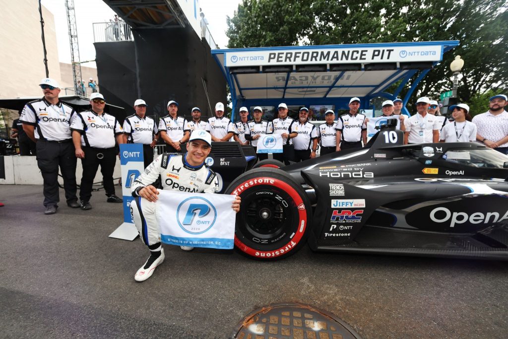 Alex Palou securing pole position for the Freedom 250